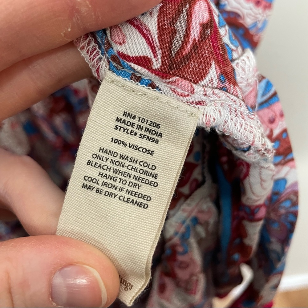 Soft Surroundings | Kara Boho Paisley Blue/Pink Tiered Maxi Dress - Picture 8 of 13